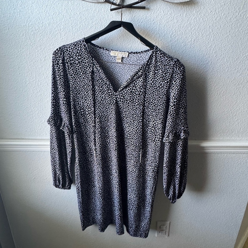 MICHAEL Michael Kors Black and White Textured dress